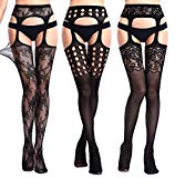 The victory of cupid Women's Lingerie Socks, Lace Top Garter Belt Thigh Stocking,Pantyhose Plus (one Size, 3-Pairs-04) …