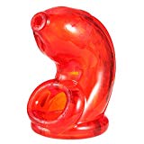 SlimArmor(TM) Male Scrotal Binding Co ck Ring S e x Toys for Men Time Delay Pen is Ring Ch as tity Cage Pen is Sleeve for Adults Game Hot[Red]