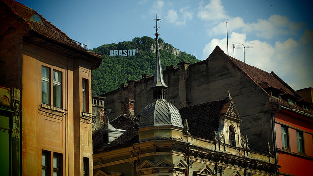 View of Brasov Sign